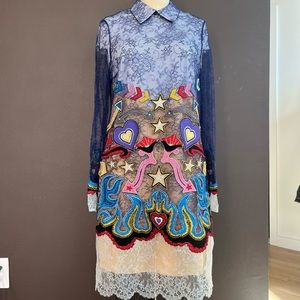 Mary Katrantzou Runway Embroidered Lace Dress
